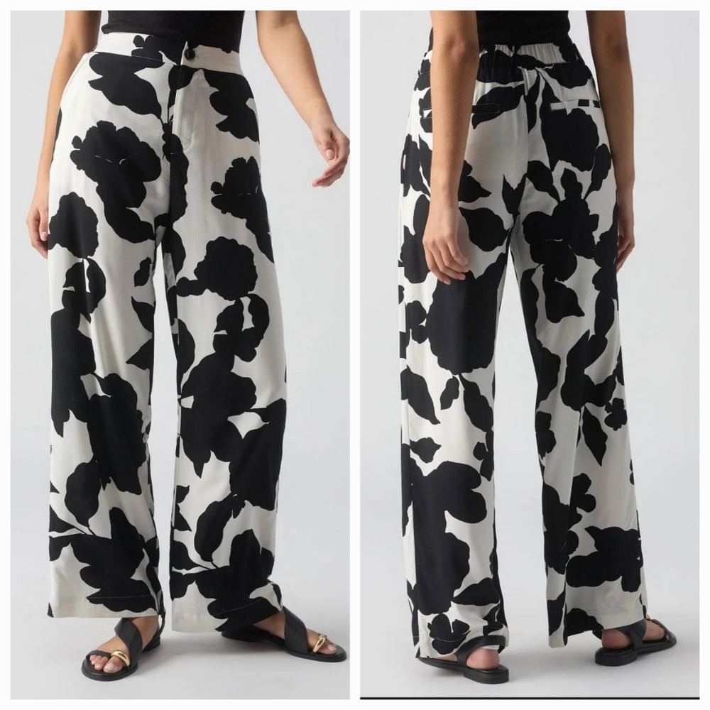 Sanctuary Black and White Wide Leg Pants